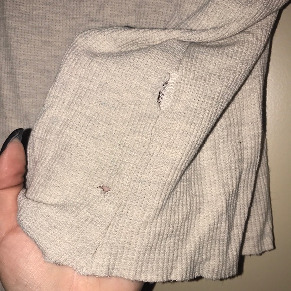 Mikey &Joey tan thermal lightweight relaxed hoodie - Picture 5 of 6